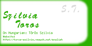 szilvia toros business card